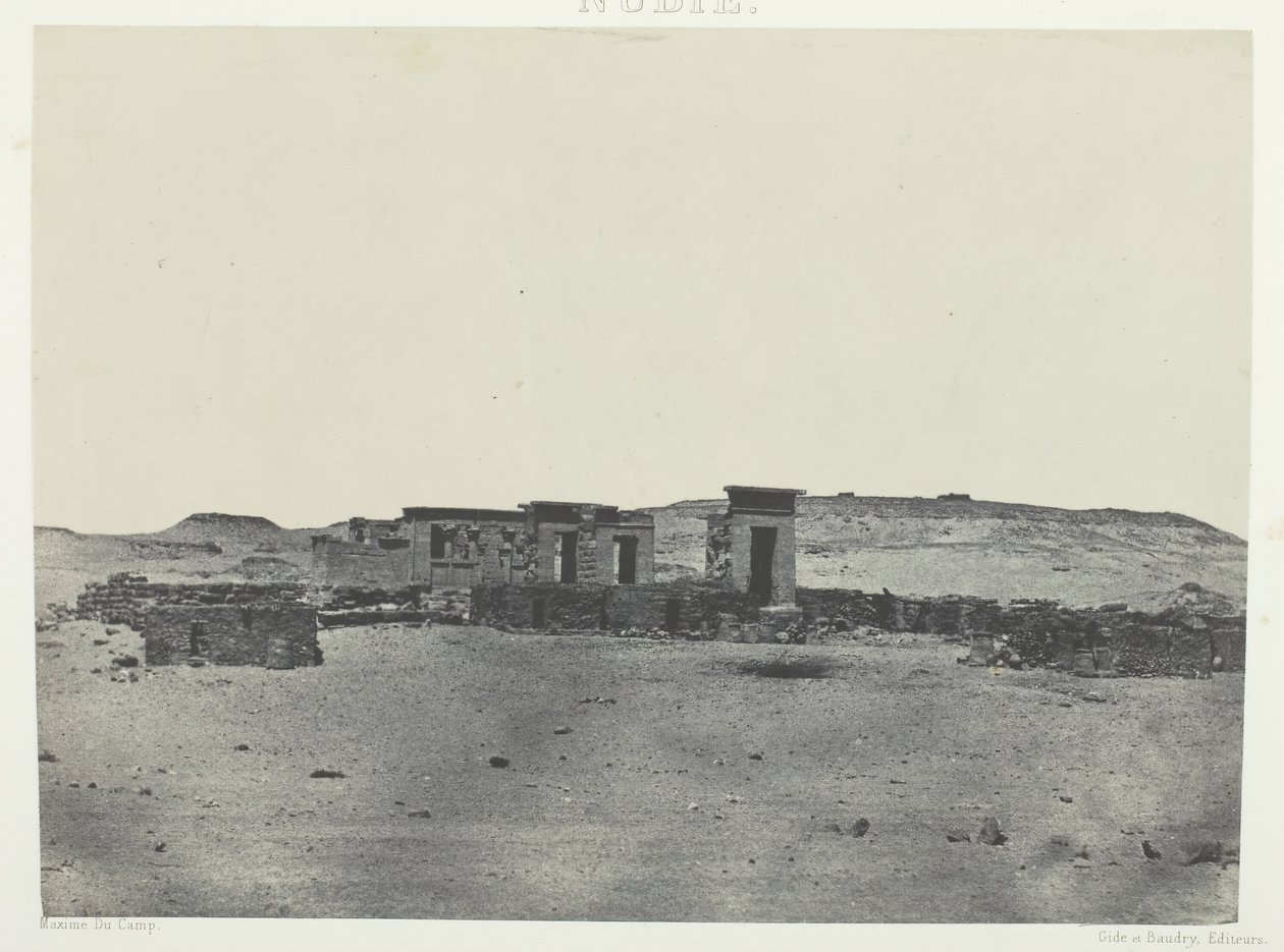 Débôd Tapınağı ve Köyü, Antoninler Yolu Parembole, Nubia, 184951, 1852 basılmıştır. by Maxime Du Camp