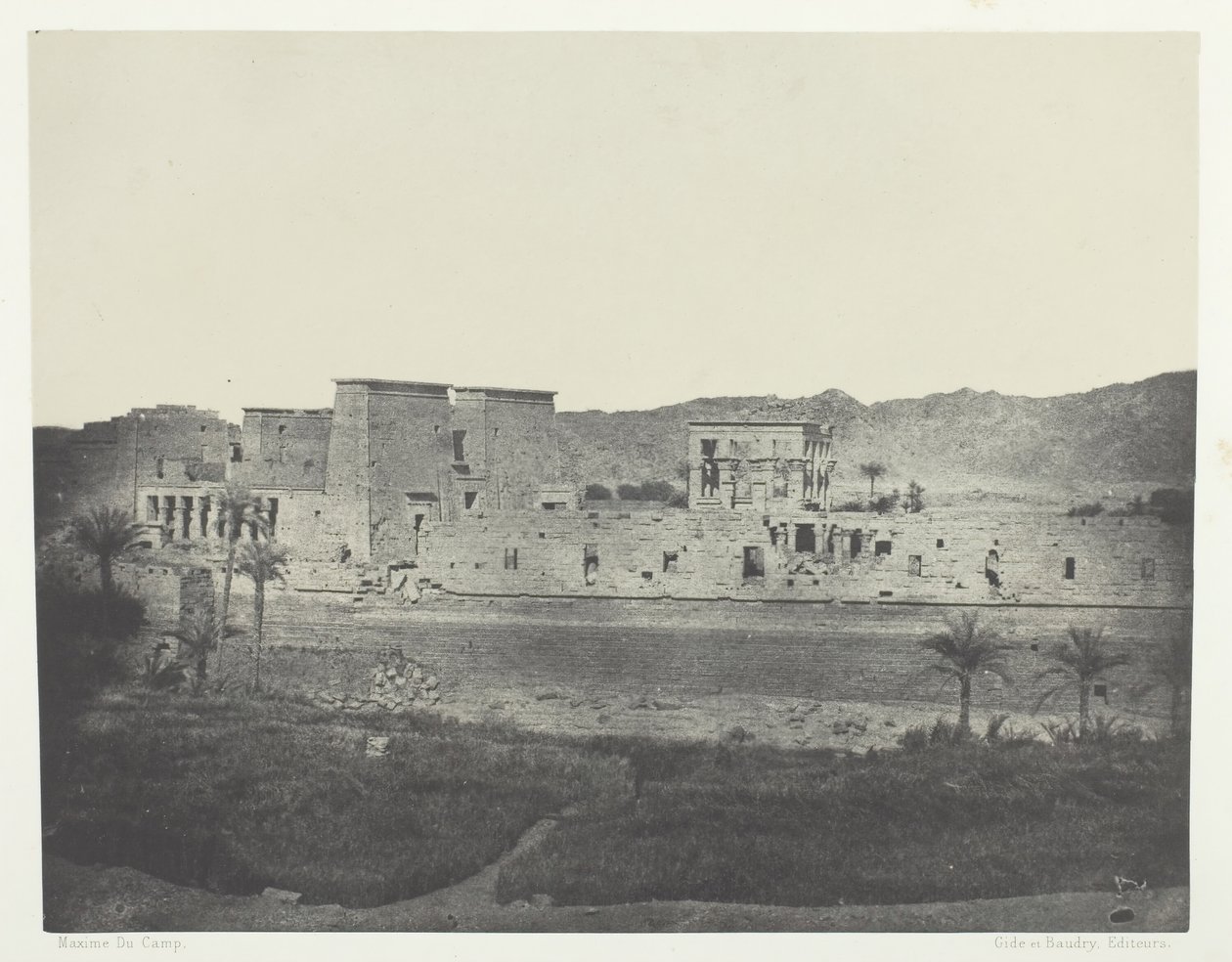 Beghé Adasından Alınan Görünüm, Batıya Bakmak, Philoe, Nubia, 184951, basılmış 1852. by Maxime Du Camp