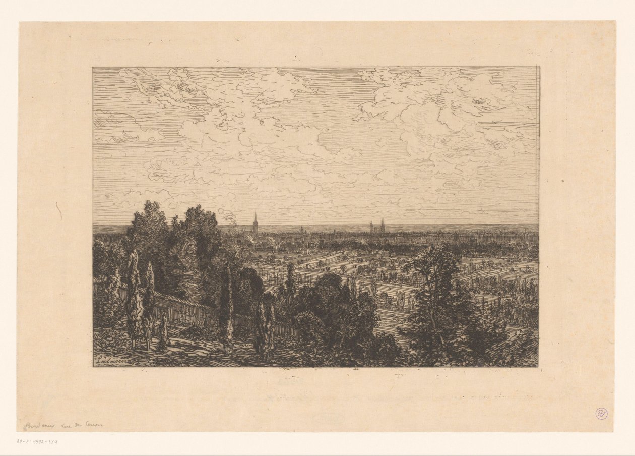 Cenon Bordeaux Vue de Cenon'un görünümü by Maxime François Antoine Lalanne