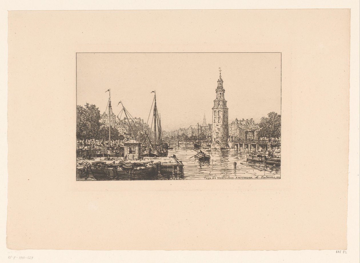 Amsterdam Tour de Montalban Amsterdam'daki Montelbaanstoren manzarası by Maxime François Antoine Lalanne