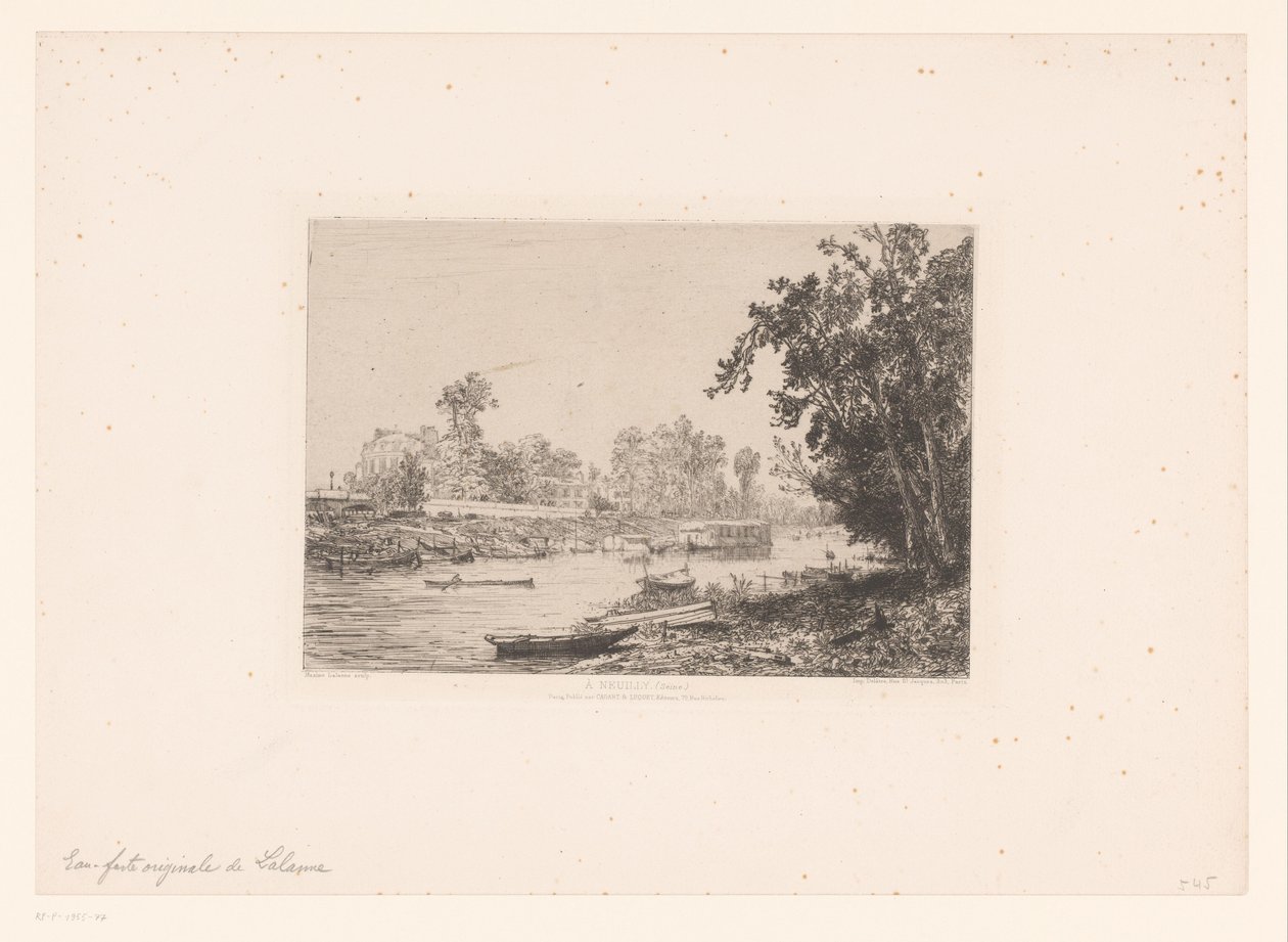 Neuilly À Neuilly'de (Seine) Seine'nin görünümü (nesne üzerindeki başlık) by Maxime François Antoine Lalanne