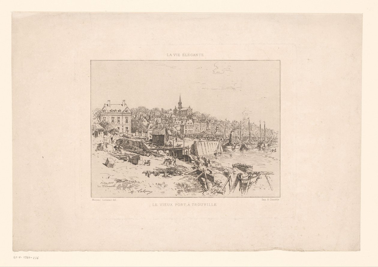 Gezicht op de cennet van Trouville Trouville'deki Eski Liman (nesne üzerine başlık) The Elegant Life (nesne üzerine seri başlığı) by Maxime François Antoine Lalanne