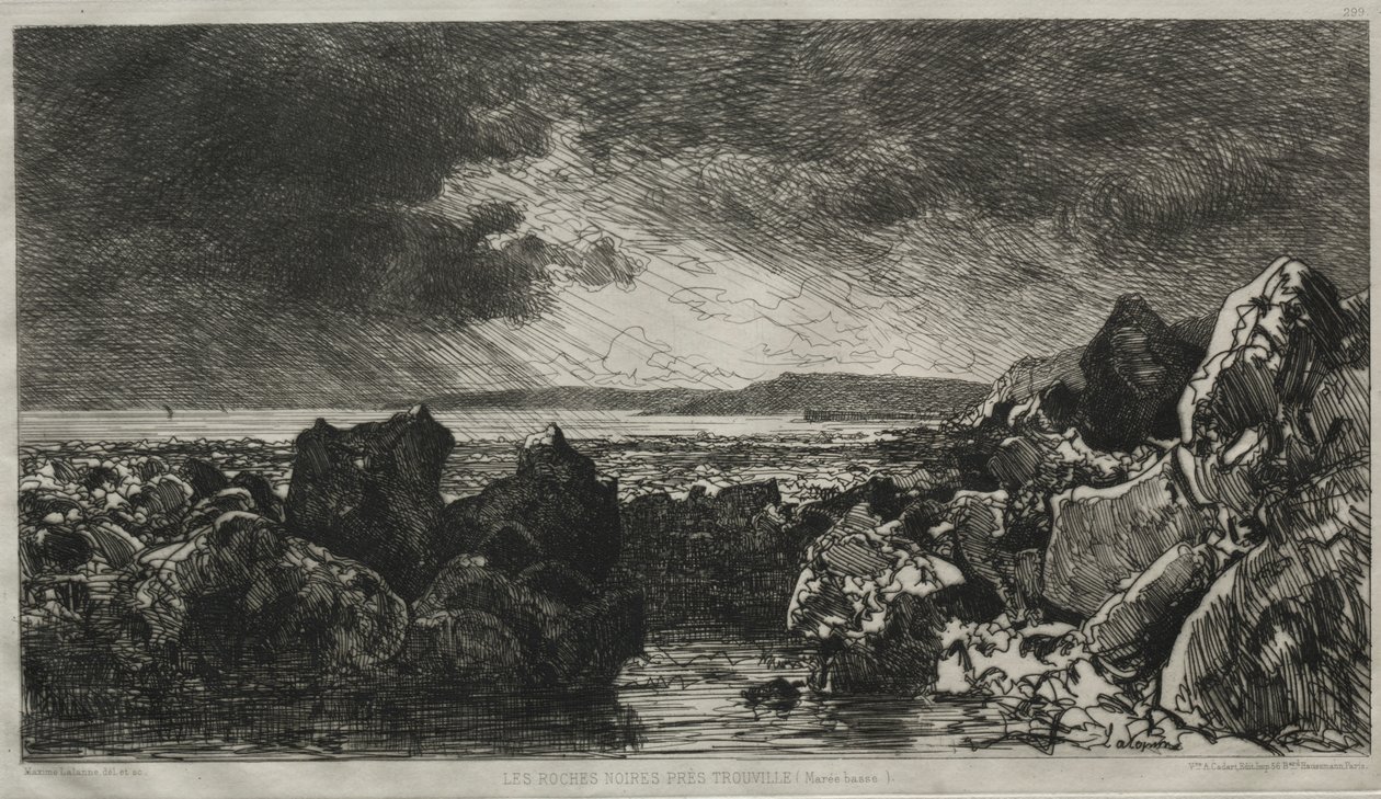 Trouville (Alçak Gelgit) yakınlarındaki Kara Kayalar by Maxime Lalanne