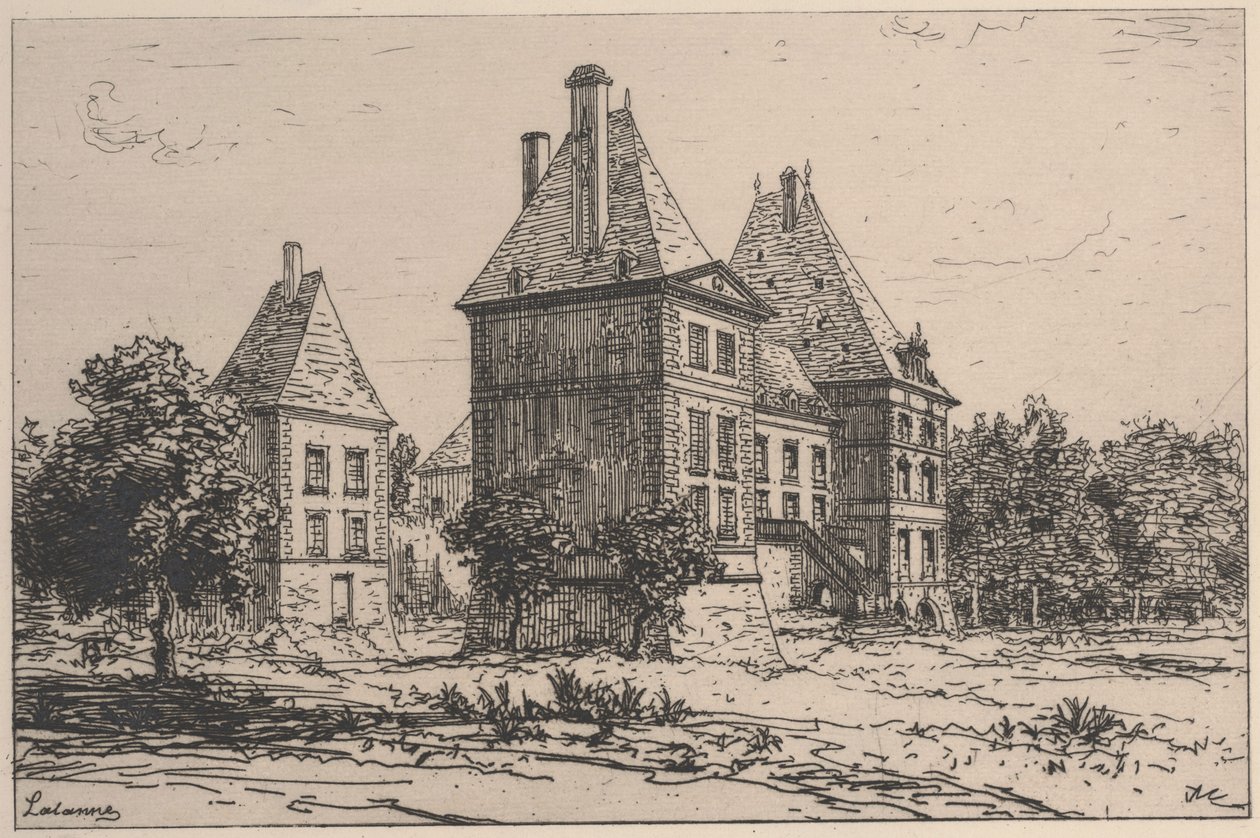 Chateau Thierry (aşındırma ve kuru nokta) by Maxime Lalanne