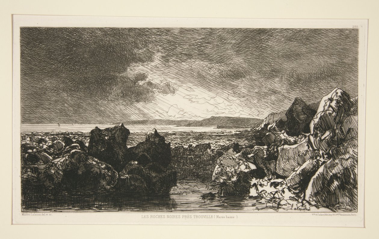 Trouville [Low Tide] yakınlarındaki Kara Kayalar by Maxime Lalanne