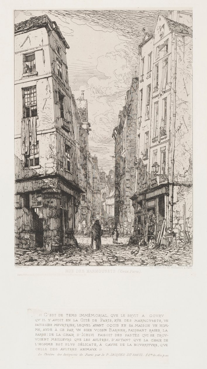 Rue des Marmosets Eski Paris, 1862. by Maxime Lalanne