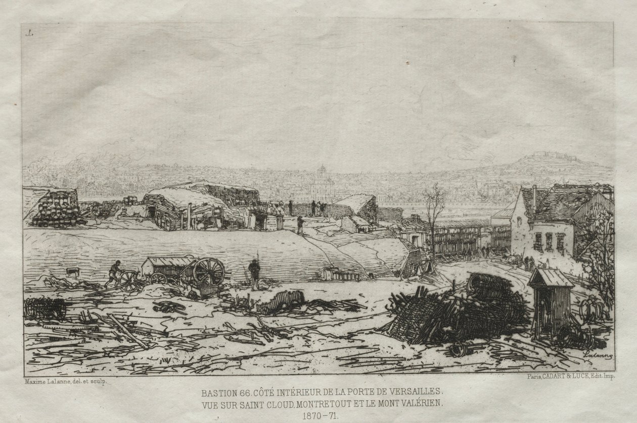 Paris Kuşatması'nın sanatsal anıları: Bastiene 66. Porte De Versaille'in iç yüzü.... by Maxime Lalanne