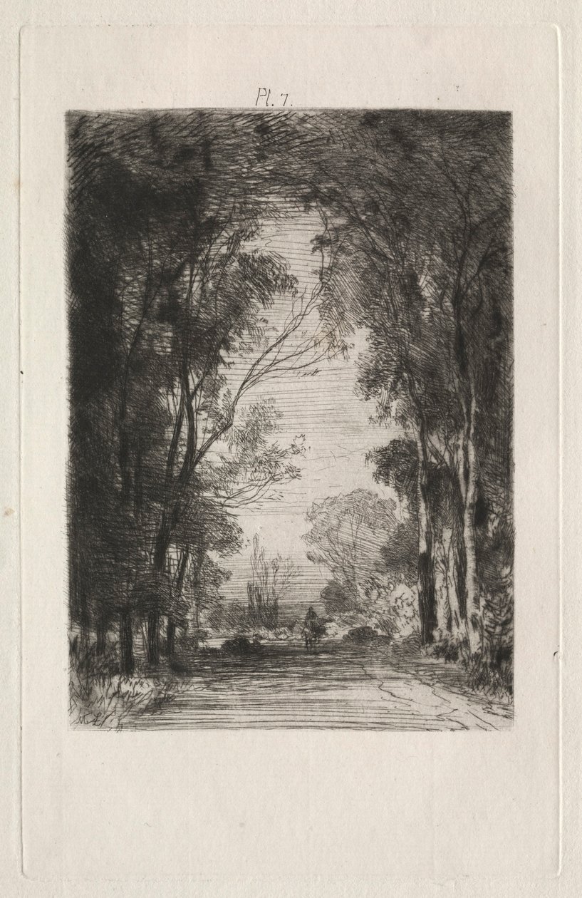 Ormanda Bir Yolda Gezgin, 1866. by Maxime Lalanne