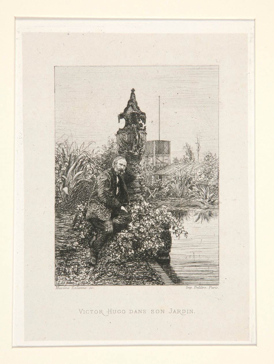 Victor Hugo dans son jardin (Victor Hugo Bahçesinde), pl. Chez Victor Hugo süitinden 12 (Victor Hugo by Maxime Lalanne