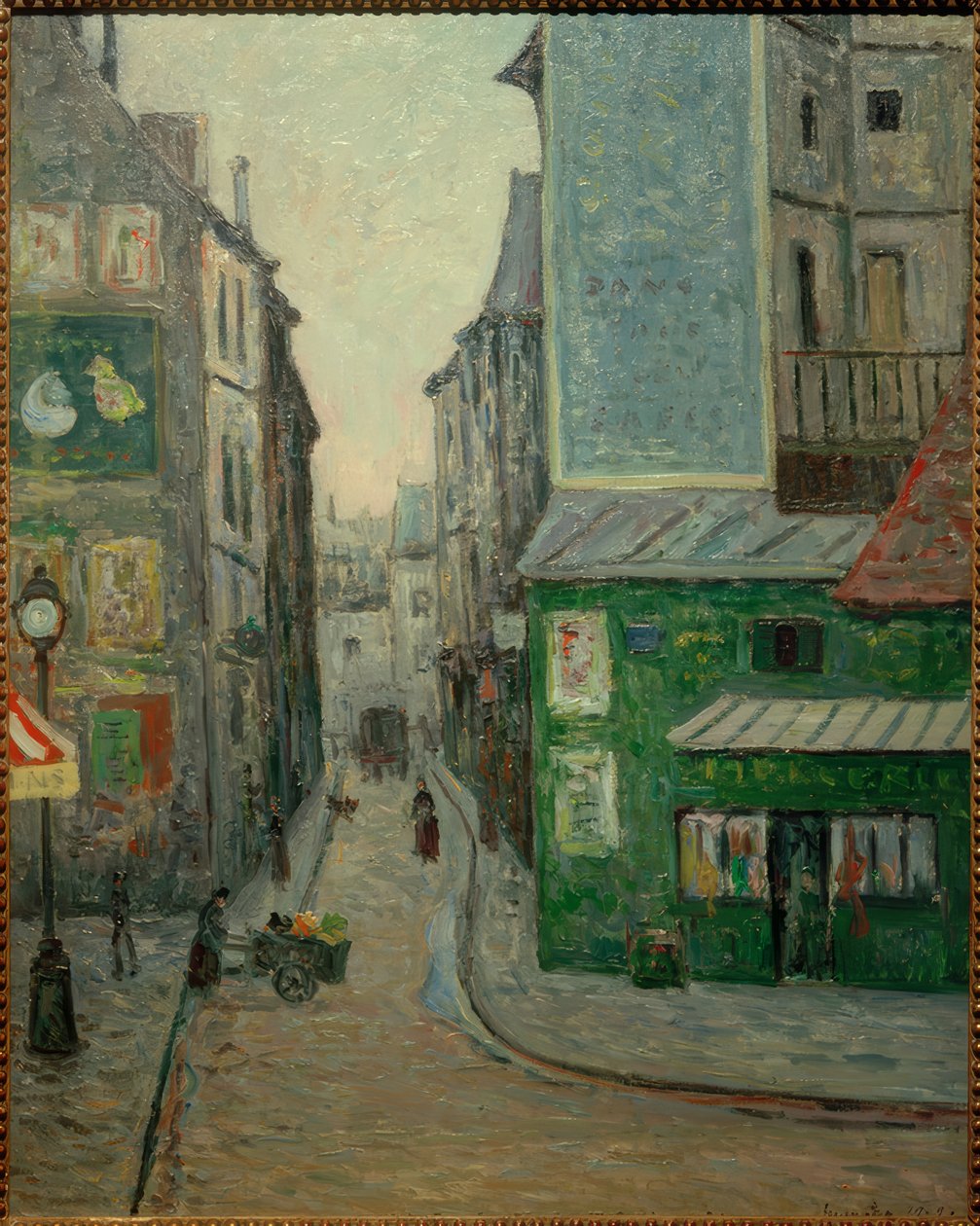 Platz St. André des Arts, Rue Suger, Paris by Maxime Emile Louis Maufra