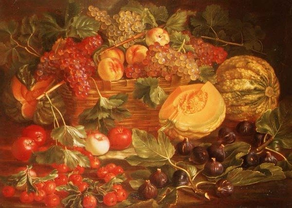 meyve ile natürmort by Maximilian Pfeiler or Pfeiller