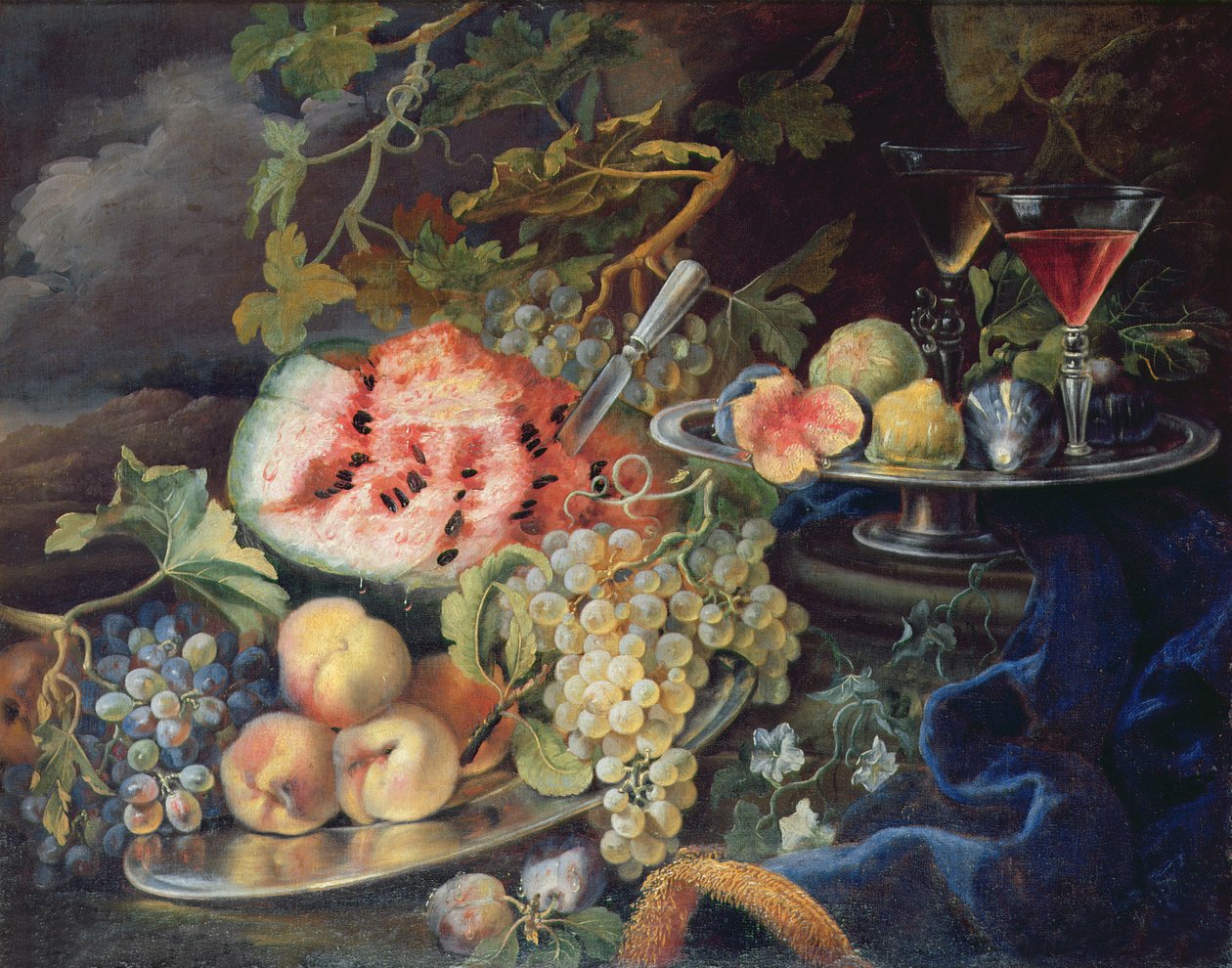 Natürmort (tuval üzerine yağlı boya) by Maximilian Pfeiler or Pfeiller