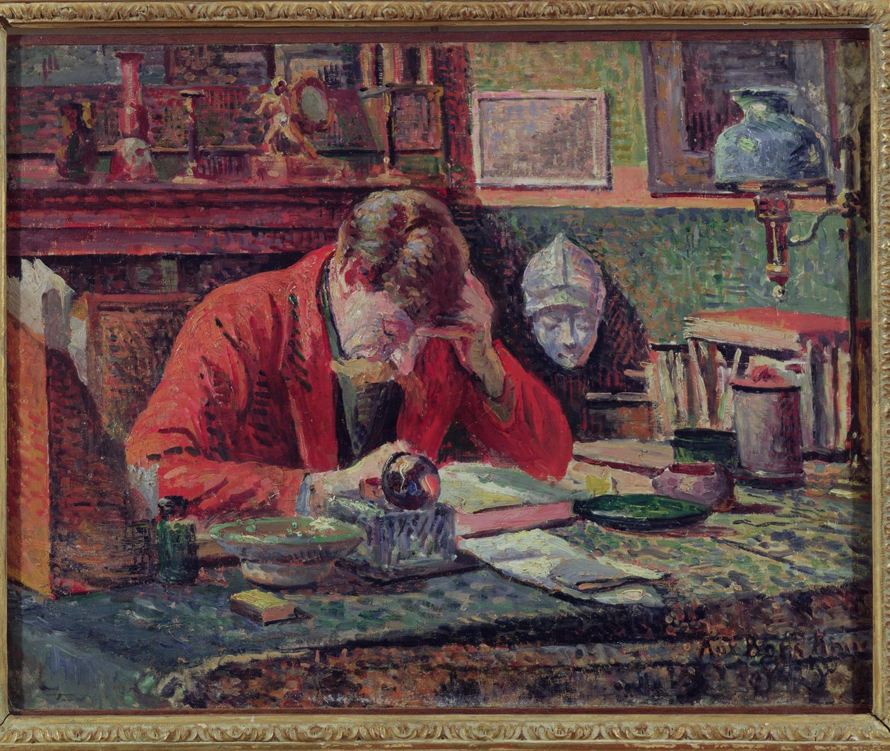 Emile Verhaeren (1855-1916) Çalışmasında, c.1897 by Maximilien Luce