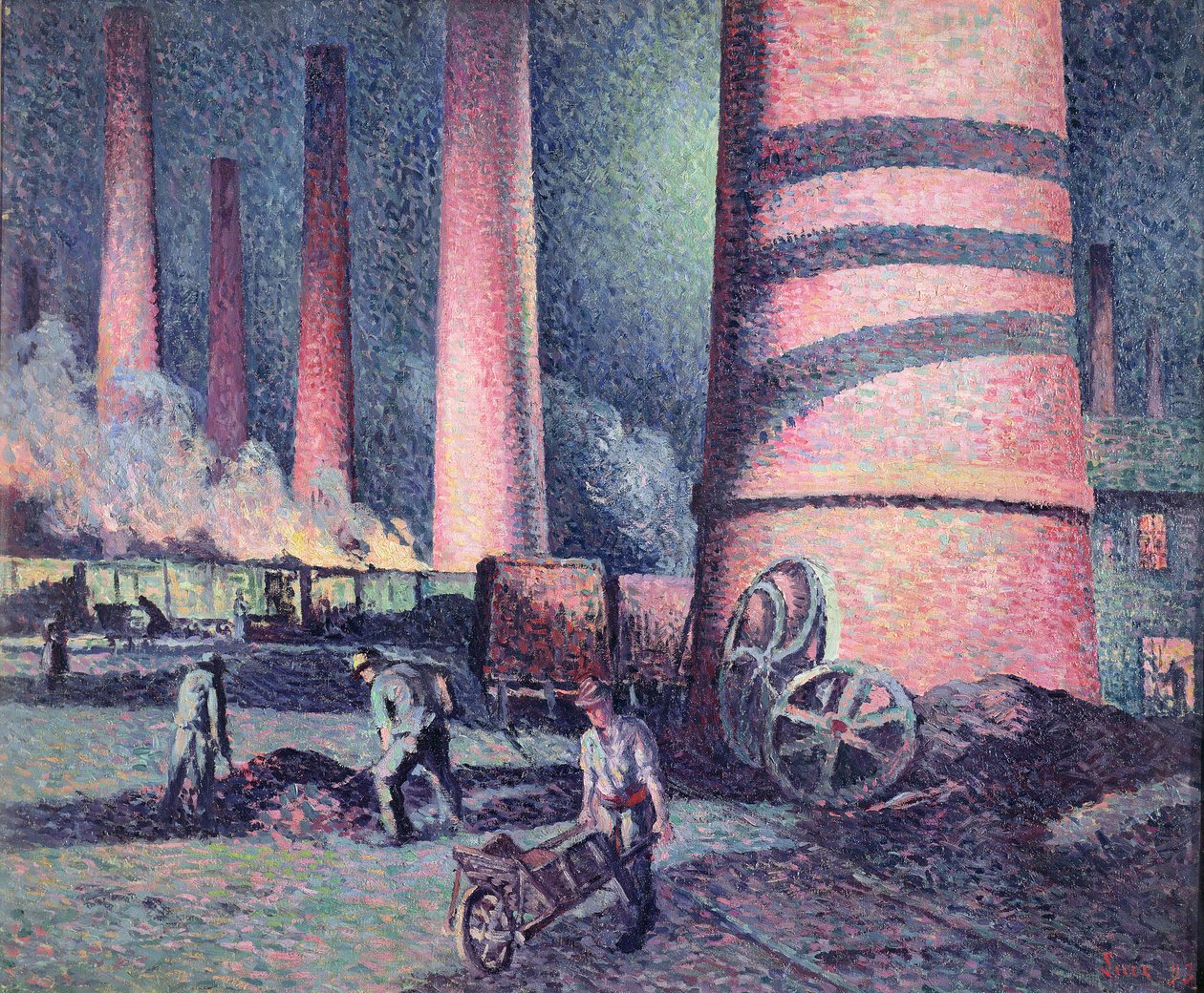 Fabrika Bacaları, 1896 by Maximilien Luce