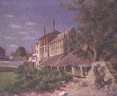 Bievre Nehri kıyısındaki tabakhaneler, 1887 by Maximilien Luce