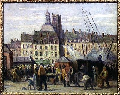 Balık Pazarı, Dieppe, 1930 by Maximilien Luce