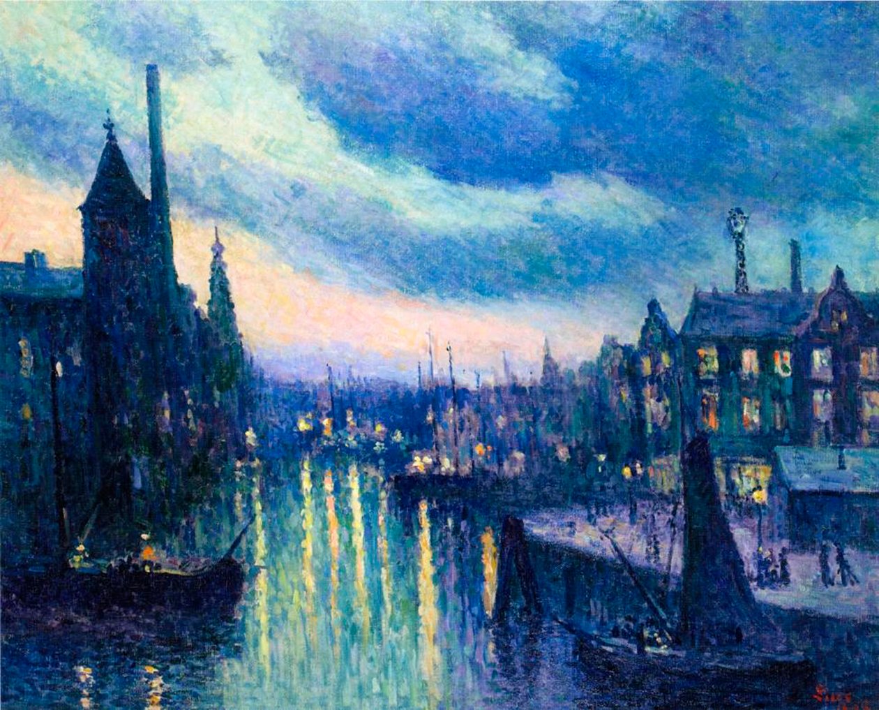 Rotterdam Limanı Geceleri, 1908 by Maximilien Luce