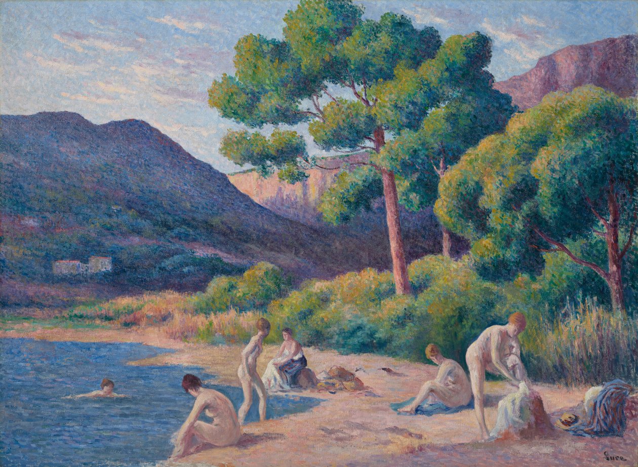 Saint-Tropez'de yıkananlar by Maximilien Luce
