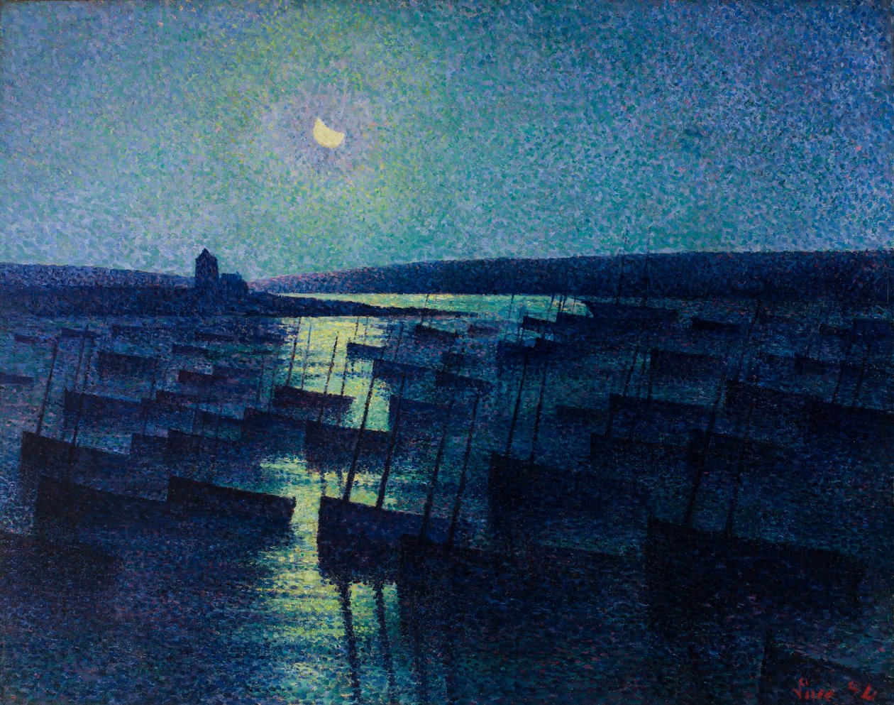 Camaret, Mehtap ve Balıkçı Tekneleri by Maximilien Luce