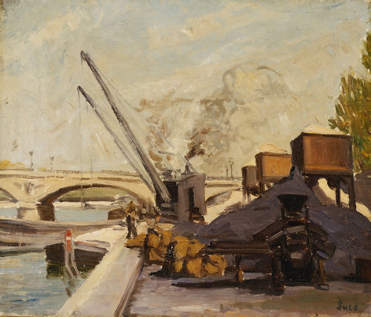 Seine Nehri üzerindeki vinçler; Seine Nehri üzerindeki vinçler, by Maximilien Luce