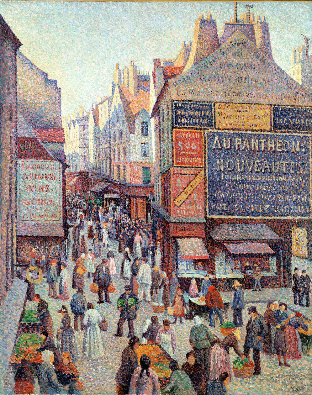 Rue Mouffetard, 1889-90 dolayları (tuval üzerine yağlı boya) by Maximilien Luce
