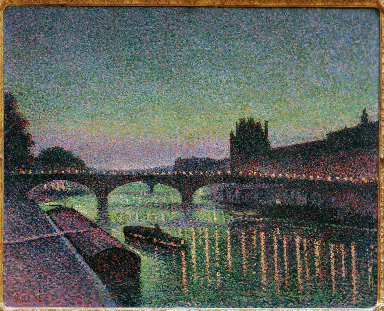Louvre ve Caroussel Köprüsü, Gece Etkisi by Maximilien Luce