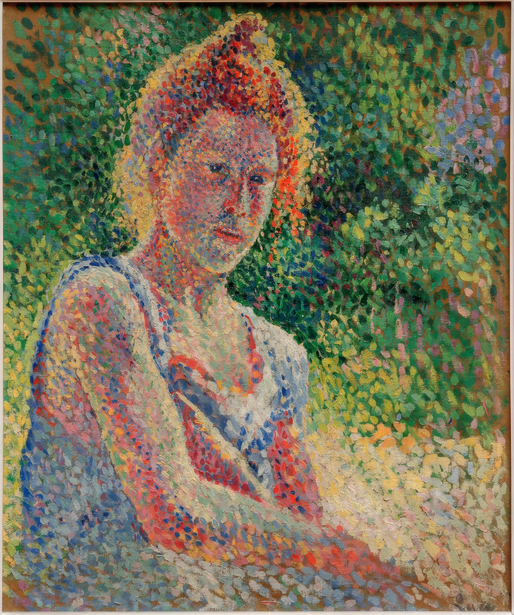 genç bir kadın portresi by Maximilien Luce
