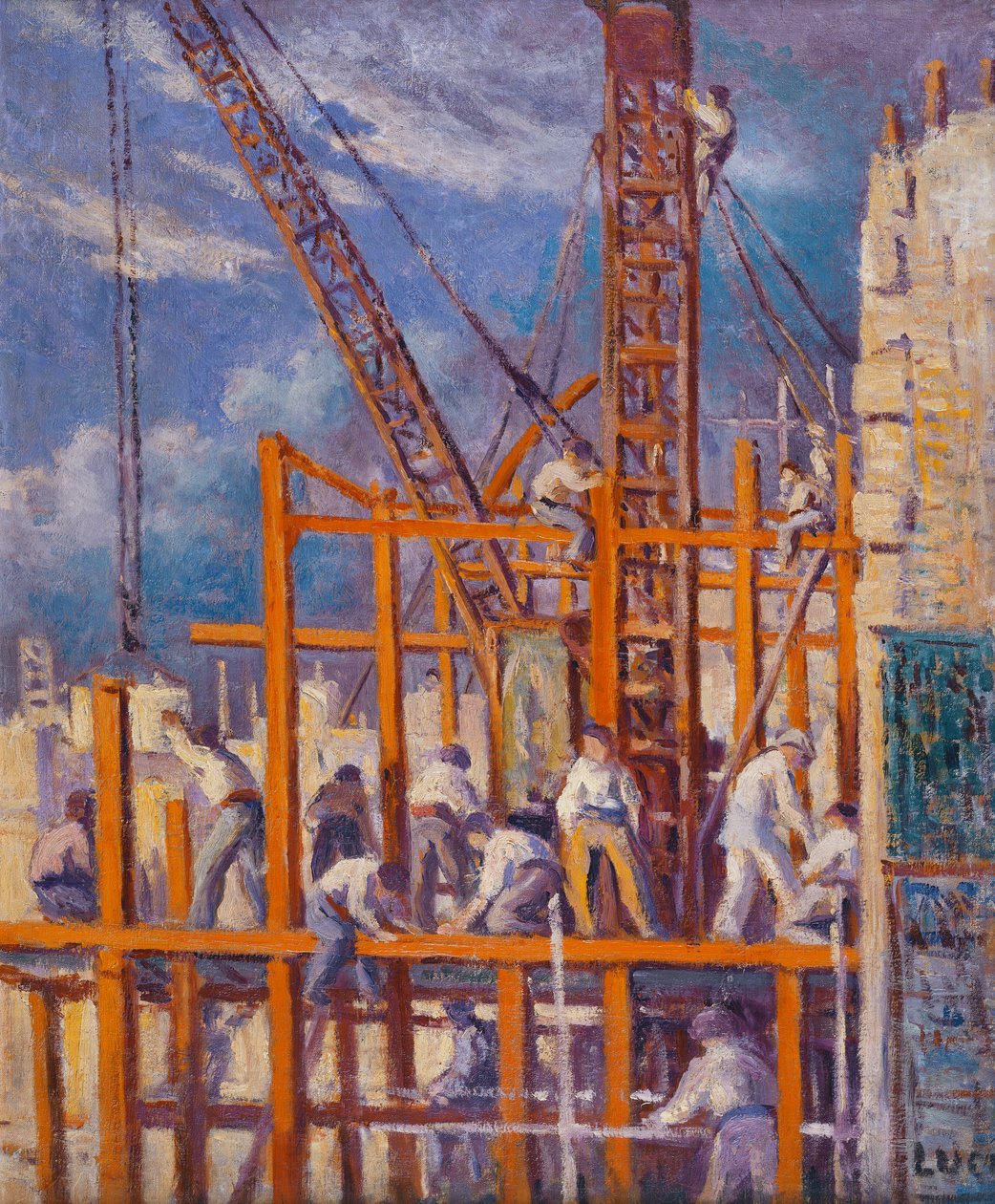 Paris İnşaat Alanları, Boulevard de la Madeleine; Les Chantiers de Paris, Boulevard de la Madeleine, by Maximilien Luce