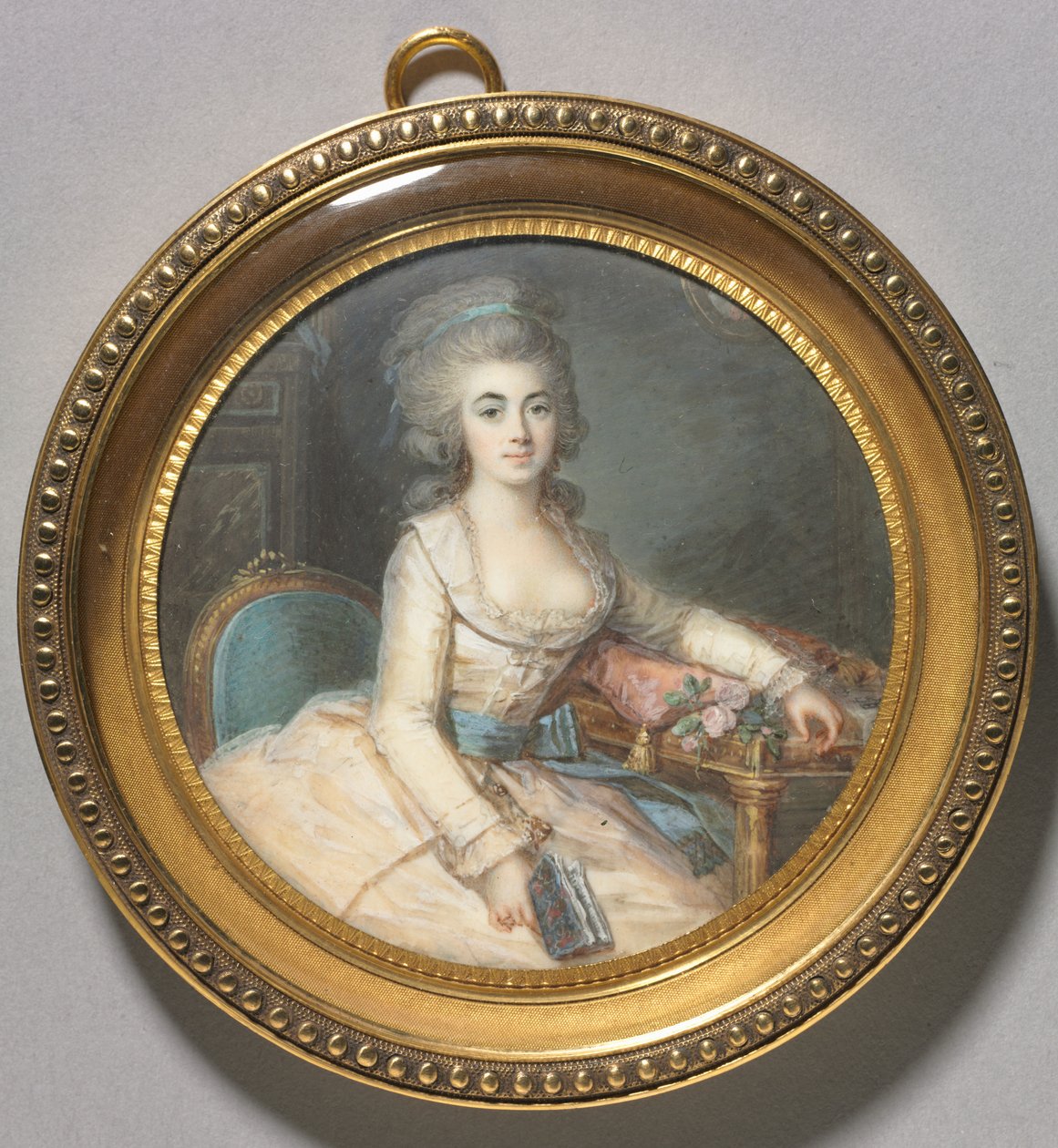 Bir Kadının Portresi, c.1780 (fildişi üzerine suluboya) by Maximilien Villers