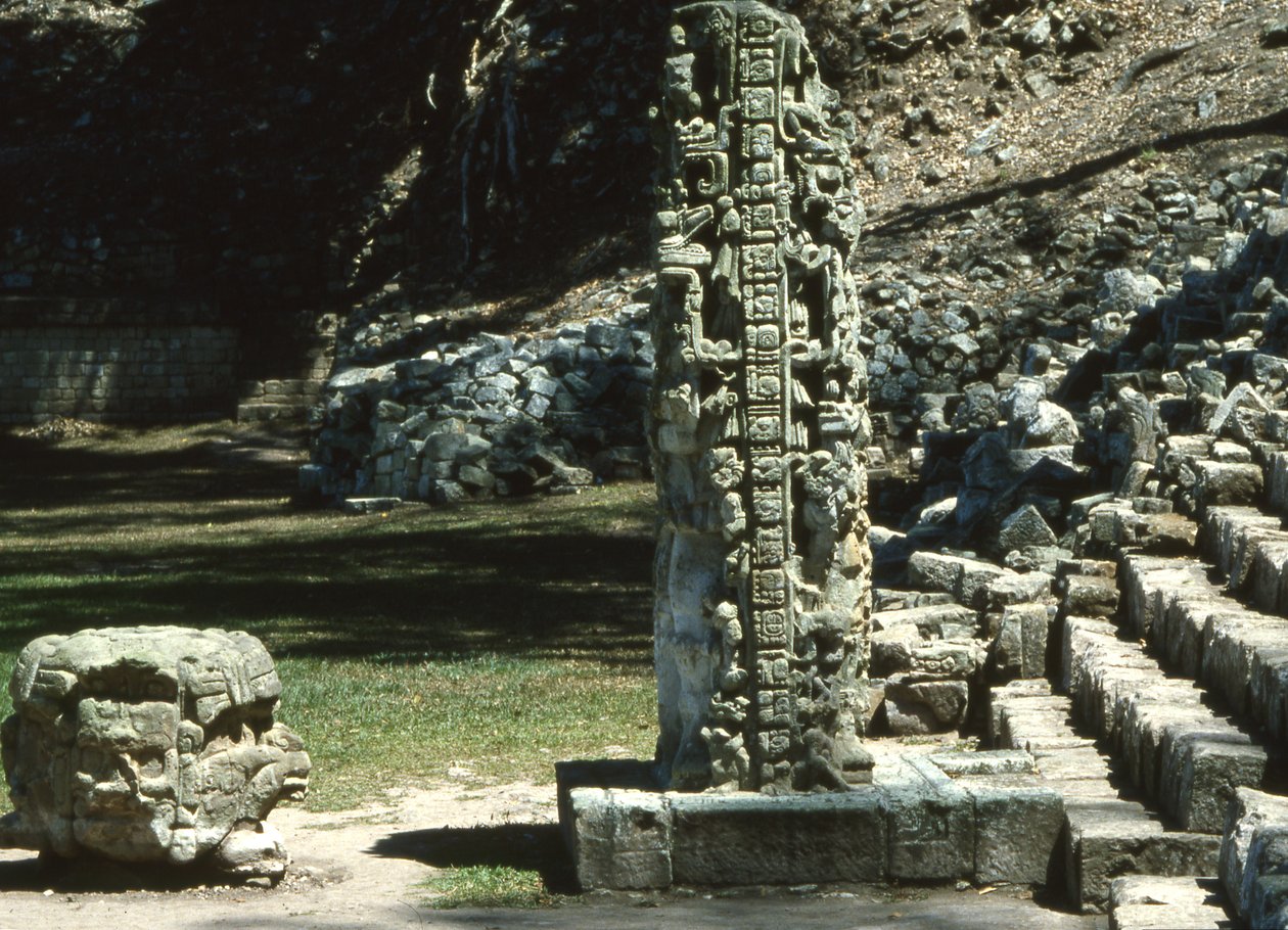 Copan, Stela N, west side, Late Classic Period, 764 AD  by Mayan