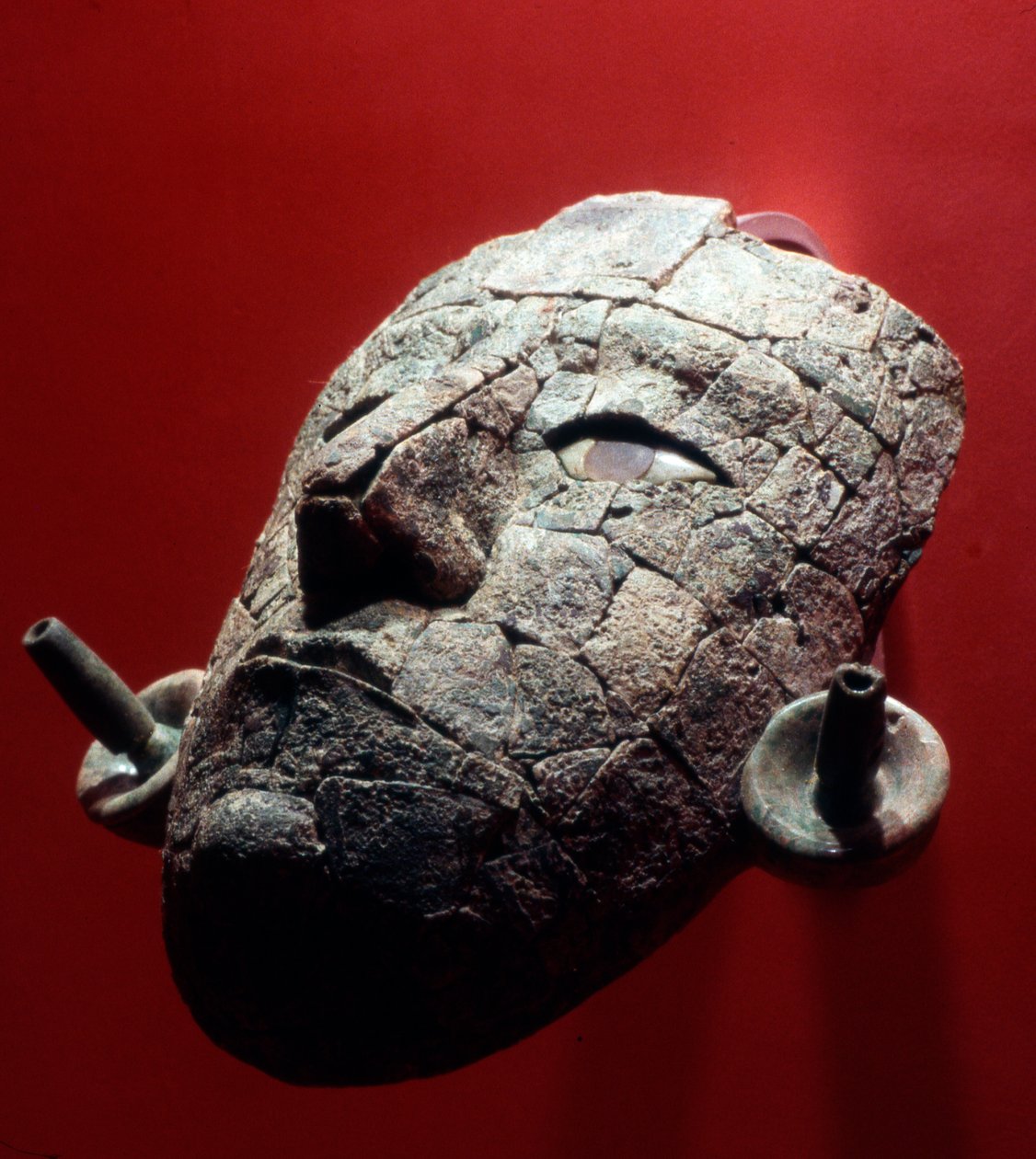 Palenque'in Kızıl Kraliçesi'nin cenaze maskesi, geç Klasik Dönem (yeşim) by Mayan