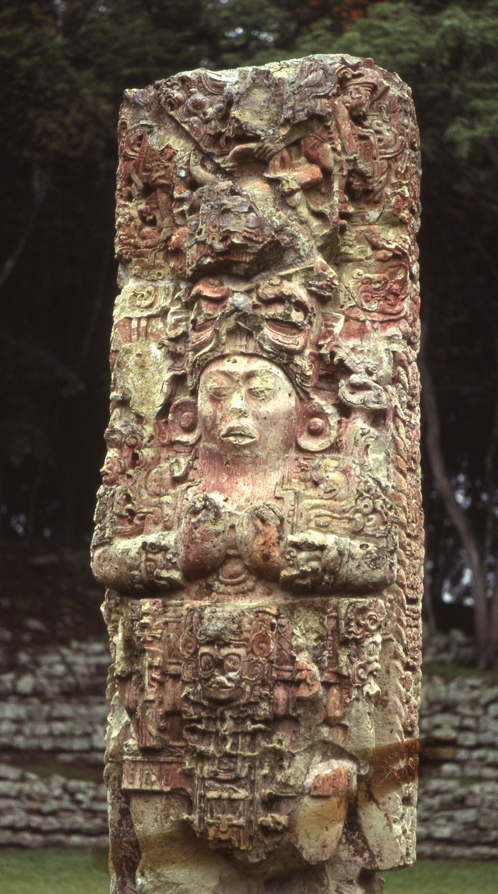 Stela C, batı tarafı, Copan, Geç Klasik Dönem, MS 780 by Mayan