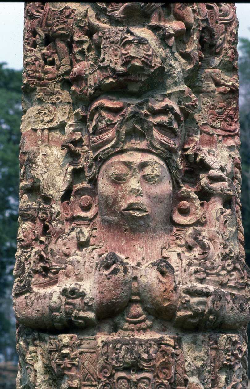 Stela C, batı tarafı, Copan, Geç Klasik Dönem, MS 780 by Mayan