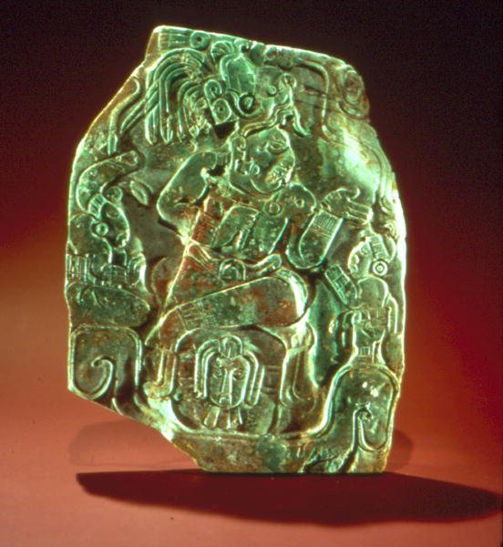 Saraylı bir kralı tasvir eden plaket (yeşim) by Mayan