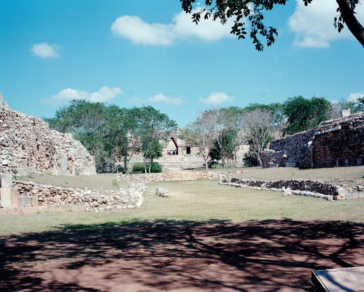 Ön Kolomb uygarlığı: Uxmal antik Maya başkenti, Puuc tarzı sitenin görünümü. Kuzey Yucatan 600-900 AD. Meksika by Mayan