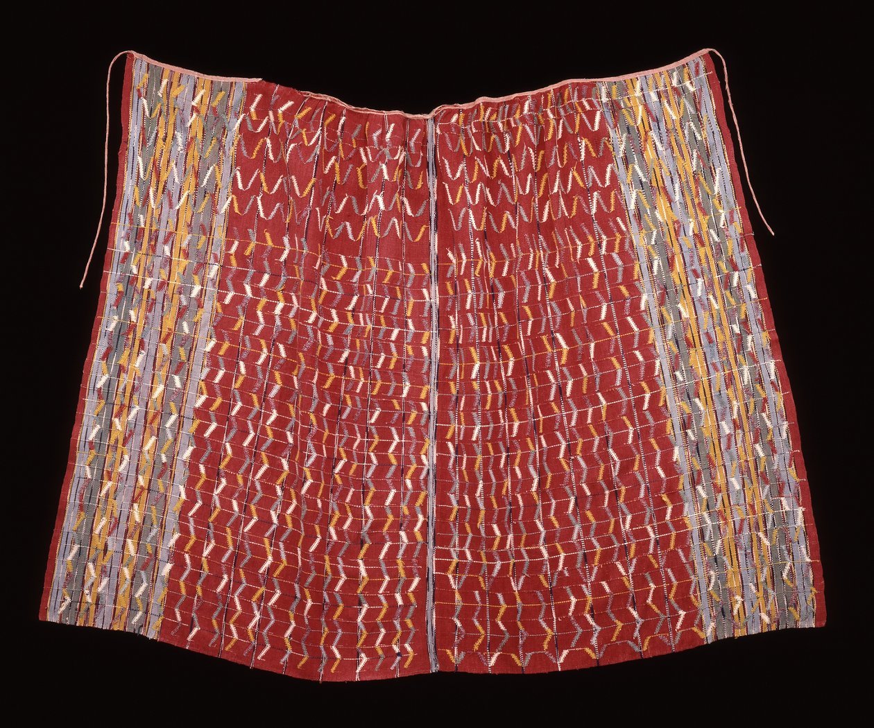 Cofradia pelerini, muhtemelen bir aziz figürü için, c.1920-1940 (pamuk; çözgü çizgili ve çözgü ikatlı ve ek atkı desenli çözgü yüzlü düz dokuma) by Mayan Mayan
