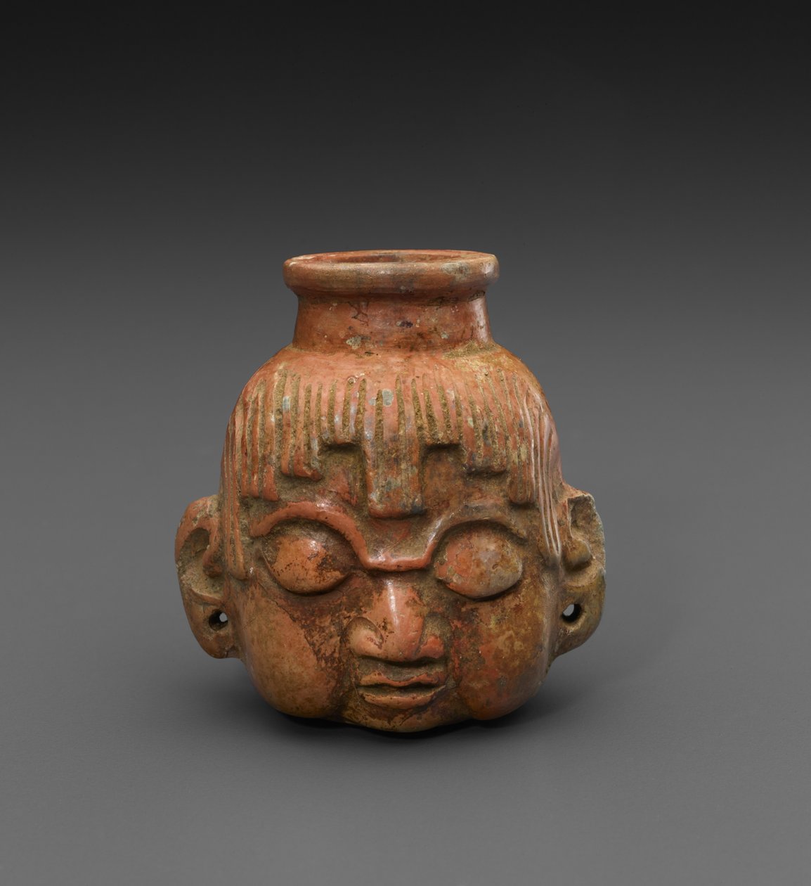 Effigy Head Flask, MS 600-900 (seramik) by Mayan Mayan