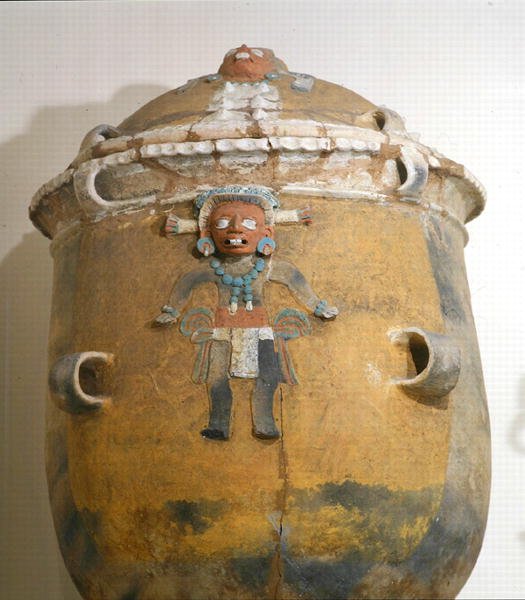 Kapaklı mezar vazosu, Ixil, Kiş, Guatemala, Erken Postklasik Dönem (900-1200) (polikrom çanak çömlek) by Mayan Mayan