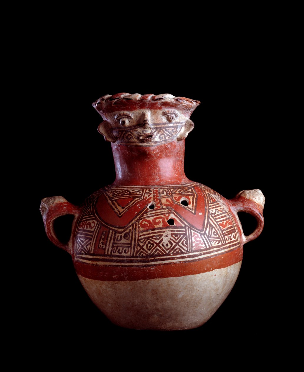 Kolomb öncesi sanat, Maya uygarlığı, klasik sonrası dönem: kilden zoomorfik mezar vazosu. Mixco Viejo, Chimaltenango, Guatemala