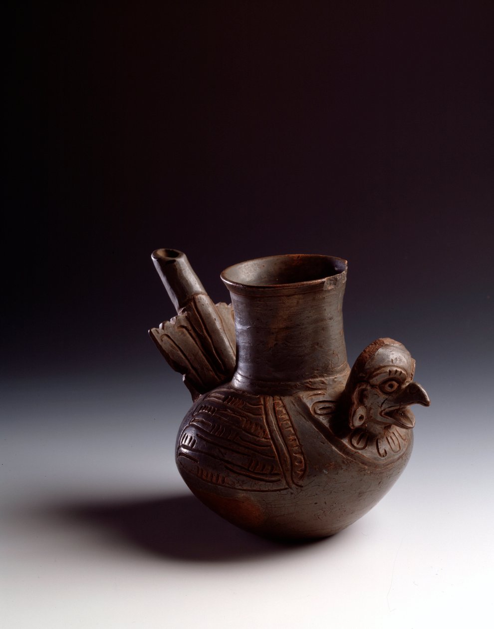 Kolomb öncesi sanat, Maya uygarlığı, klasik sonrası dönem: bir kuşu temsil eden zoomorfik kavanoz. Asuncion Mita Jutiapa, Guatemala