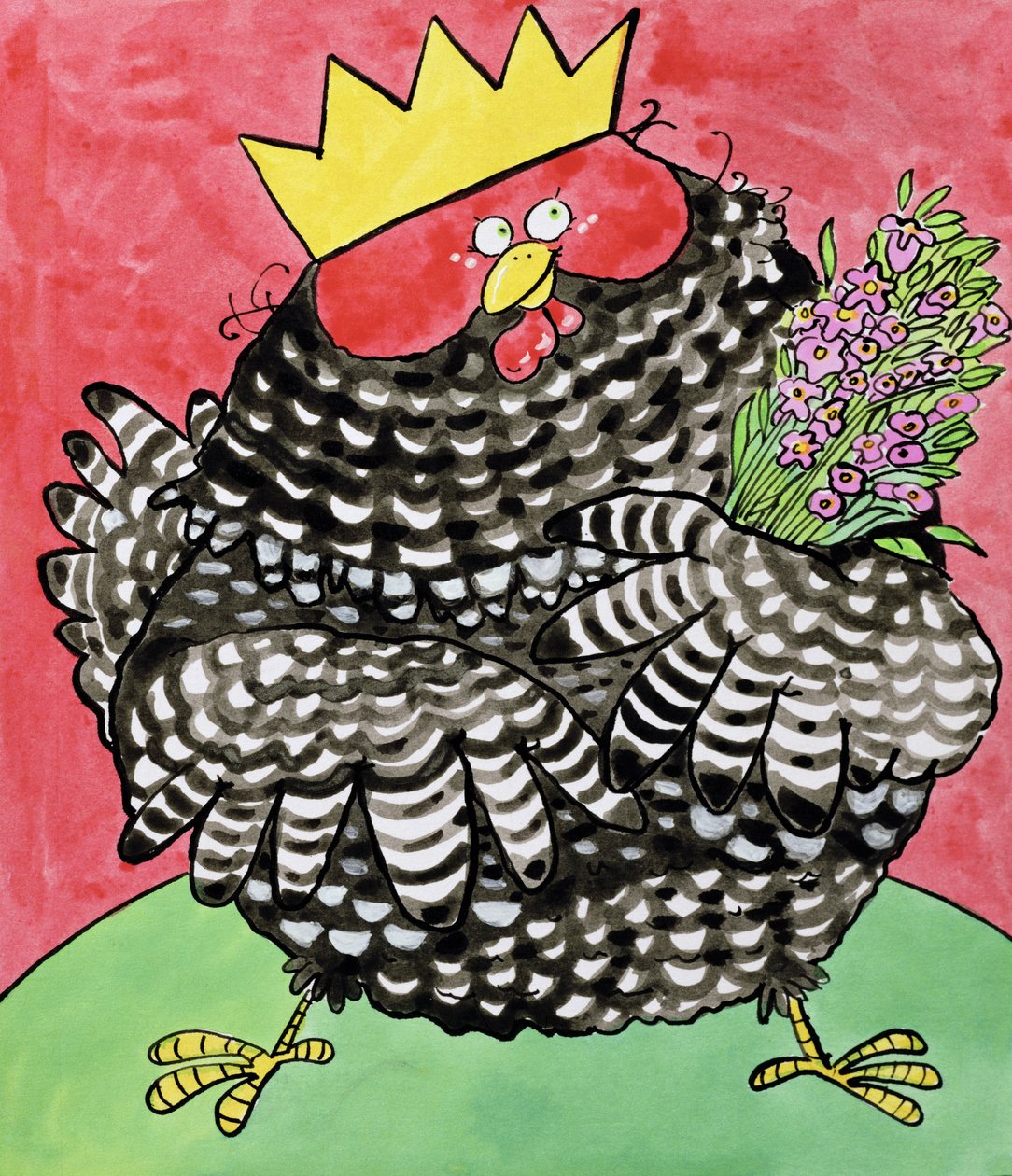 Hen, 1998 (kağıt üzerinde wc ve mürekkep) by Maylee Christie