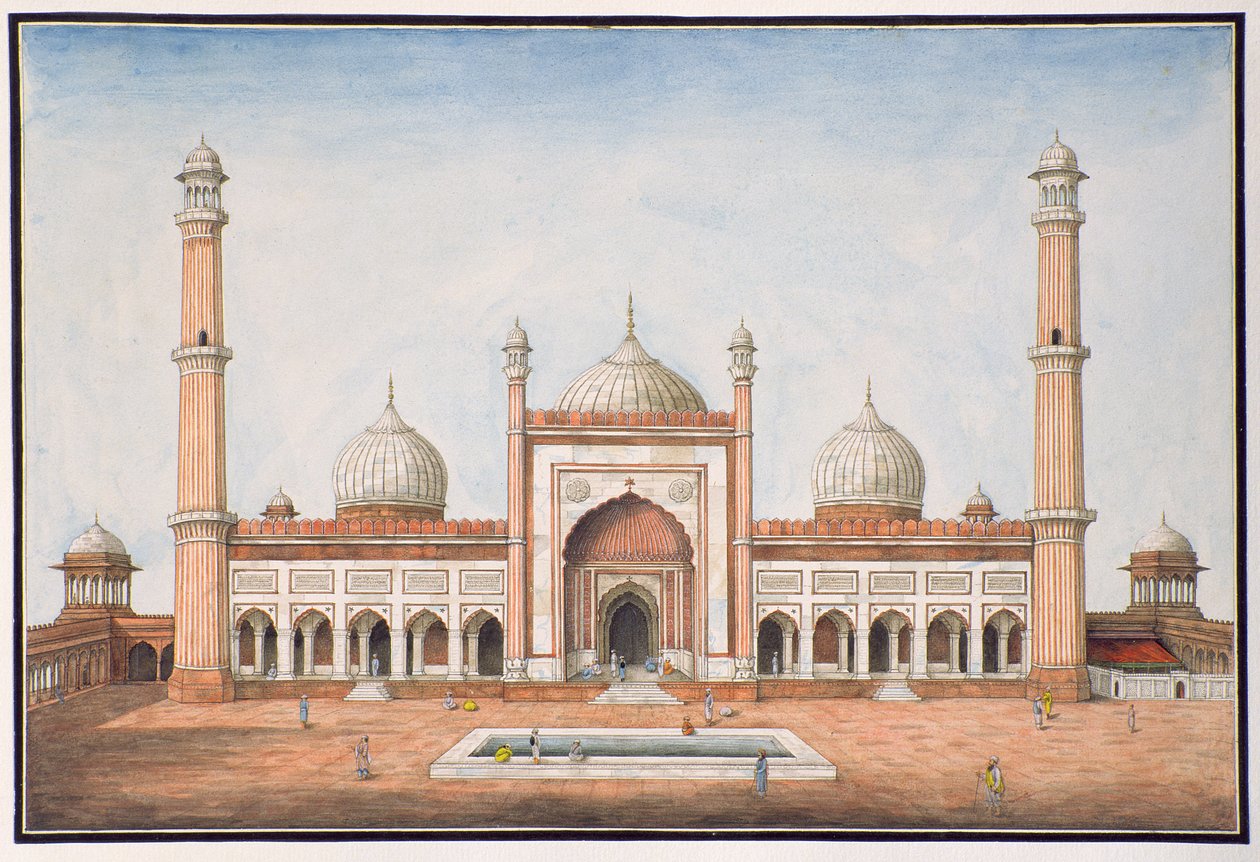 ಜುಮ್ಮಾ ಮುಸ್ಜೀದ್, ದೆಹಲಿ, ಸಿ.1840 ಟರ್ಕ್ by Mazar or Mazhar Ali Khan