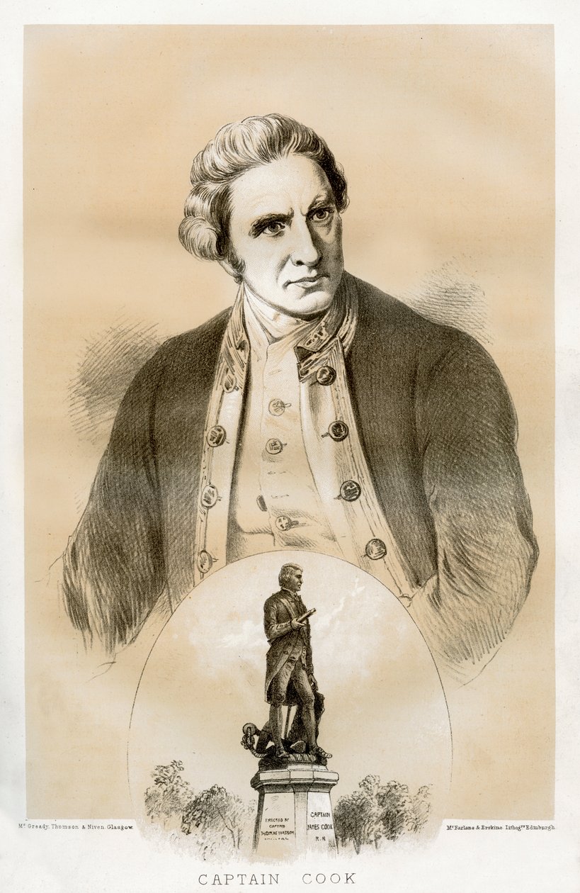 Kaptan James Cook, 18. yüzyıl İngiliz deniz subayı ve kaşif, 1879 by McFarlane and Erskine