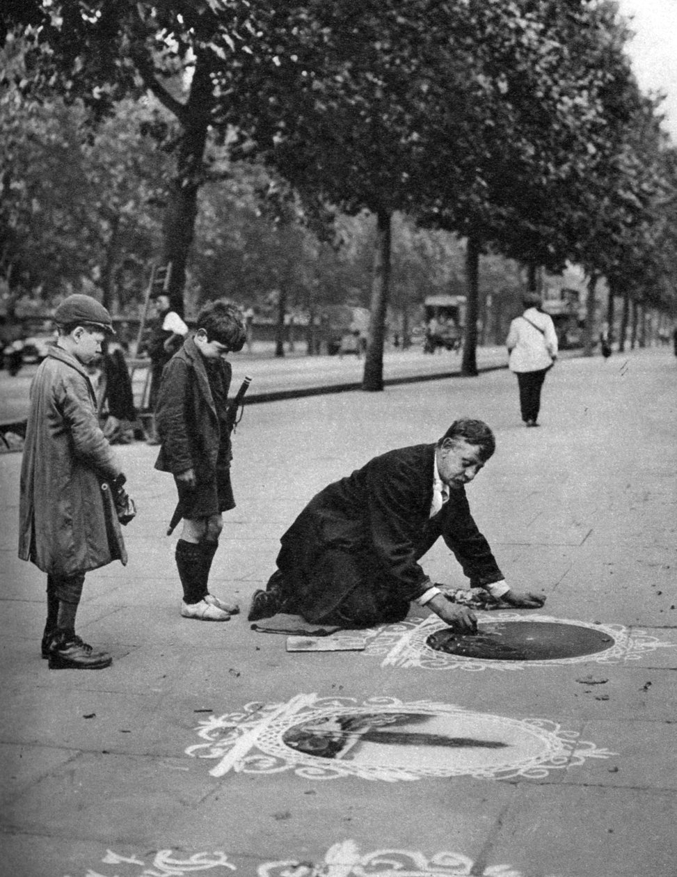 Kaldırım sanatçısı, Embankment, Londra, 1926-1927 by McLeish