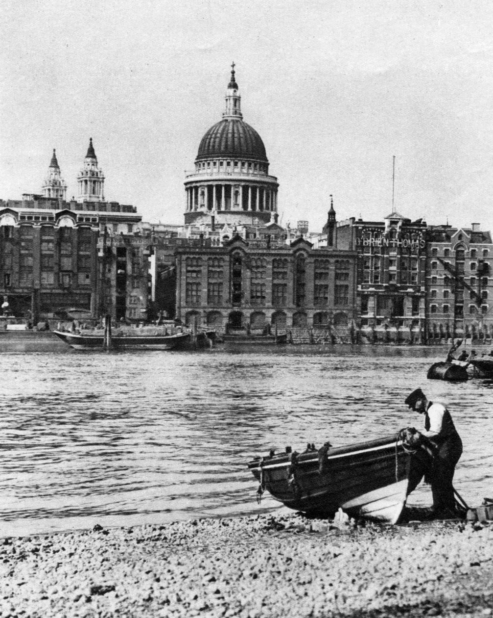 Thames waterman ve teknesi Bankside, Londra, 1926-1927