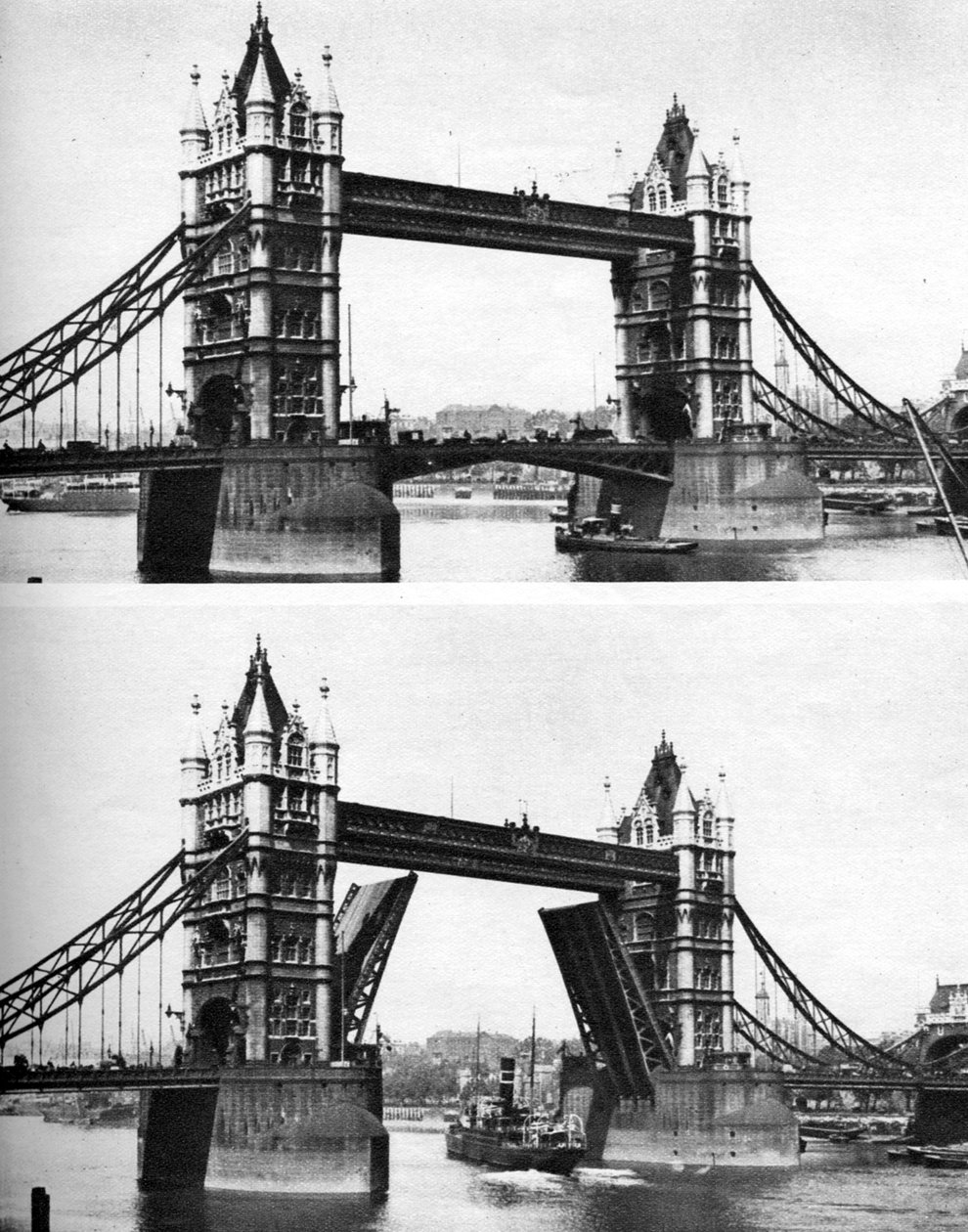 Tower Bridge açık ve kapalı, Londra, 1926-1927 by McLeish