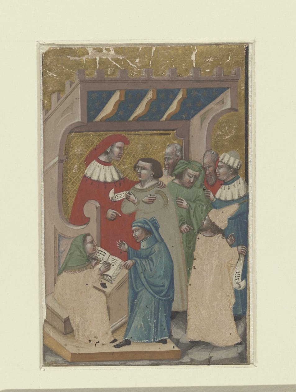 Bir hakimin kararının etrafındaki sahne by Meester van 1346