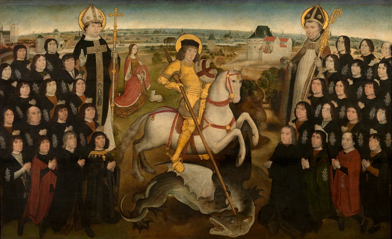 The Guild of the Great Crossbow of Malines, c.1500 (panel üzeri yağlı boya) by Meester van de Mechelse Sint Jorisgilde