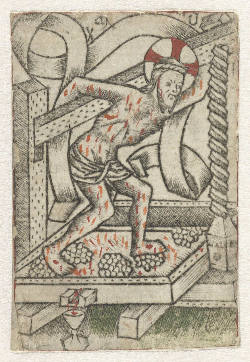 şarap presinde İsa by Meester van het Martyrium der Tienduizend
