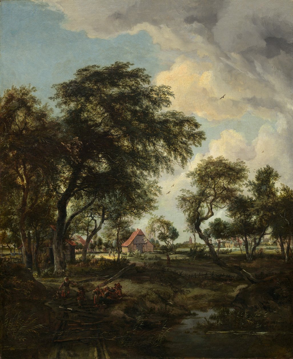 Güneş Işığında Bir Çiftlik by Meindert Hobbema